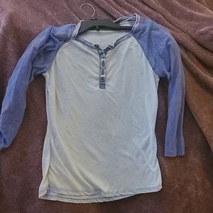 Lace Sleeve * Lavender Baseball Henley